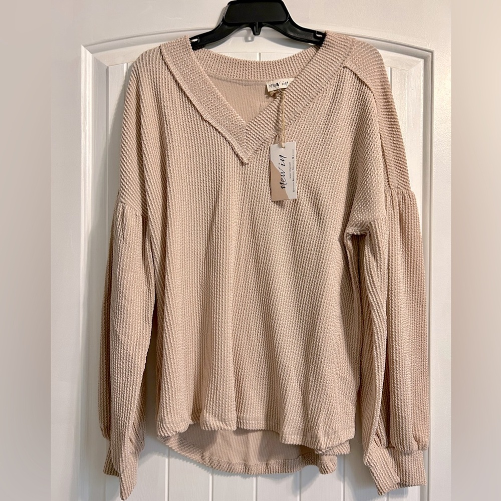 Women's Beige Sweater Top